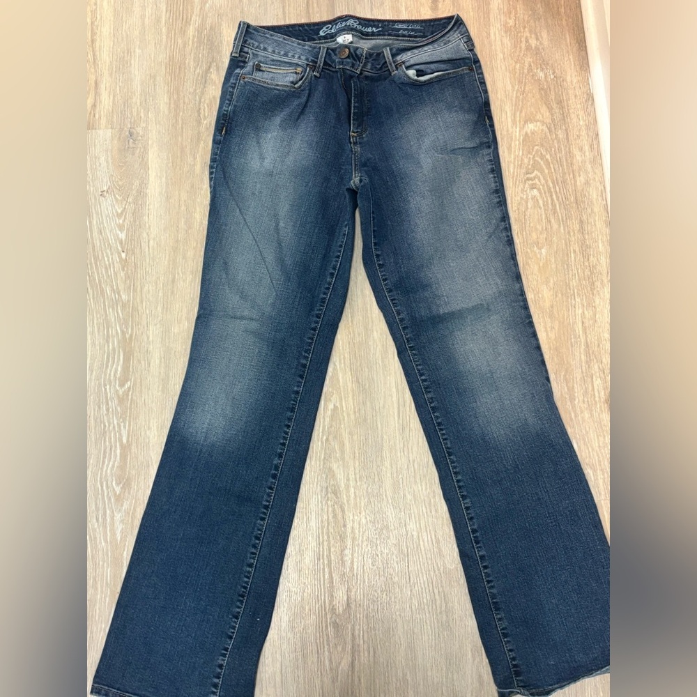 Eddie Bauer Slightly Curvy Boot Cut Navy Jeans